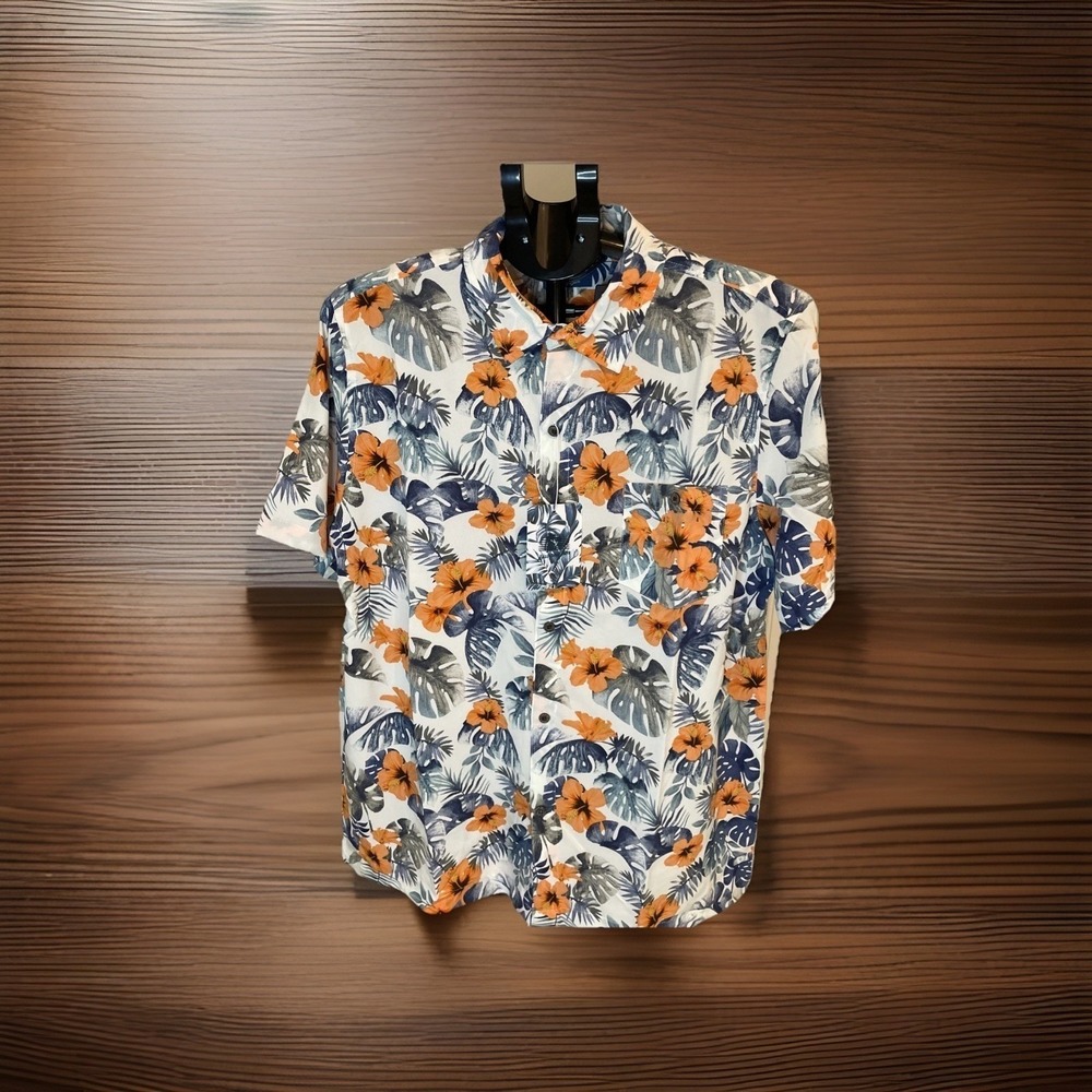 Hawaiian Campshirt Havana Jim Men's Tropical Shirt Size L. Golf vacation